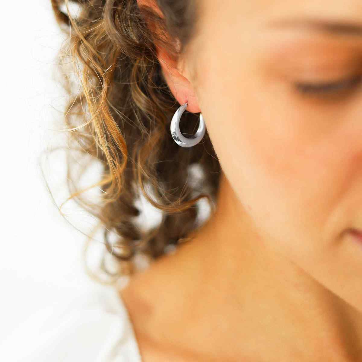 Sterling Silver Bold Hoop Stud Earrings
