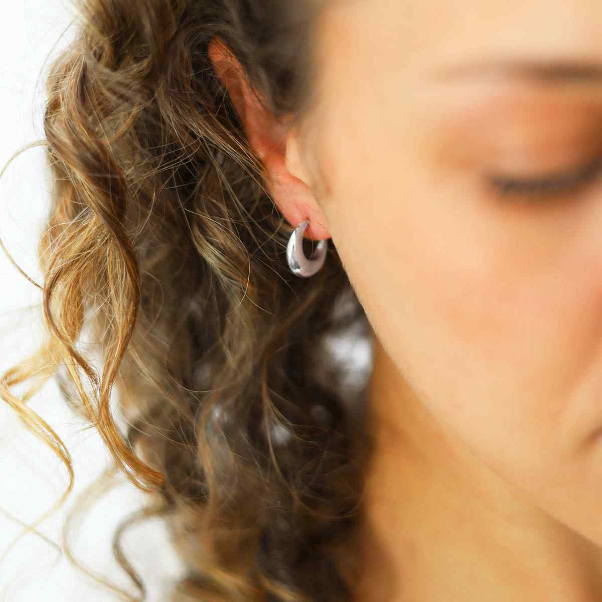 Sterling Silver Bold Hoop Stud Earrings