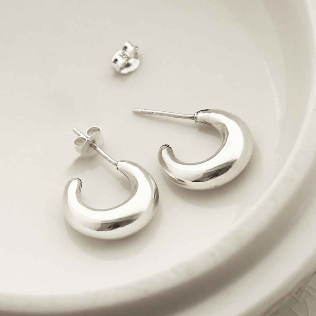 Sterling Silver Bold Hoop Stud Earrings