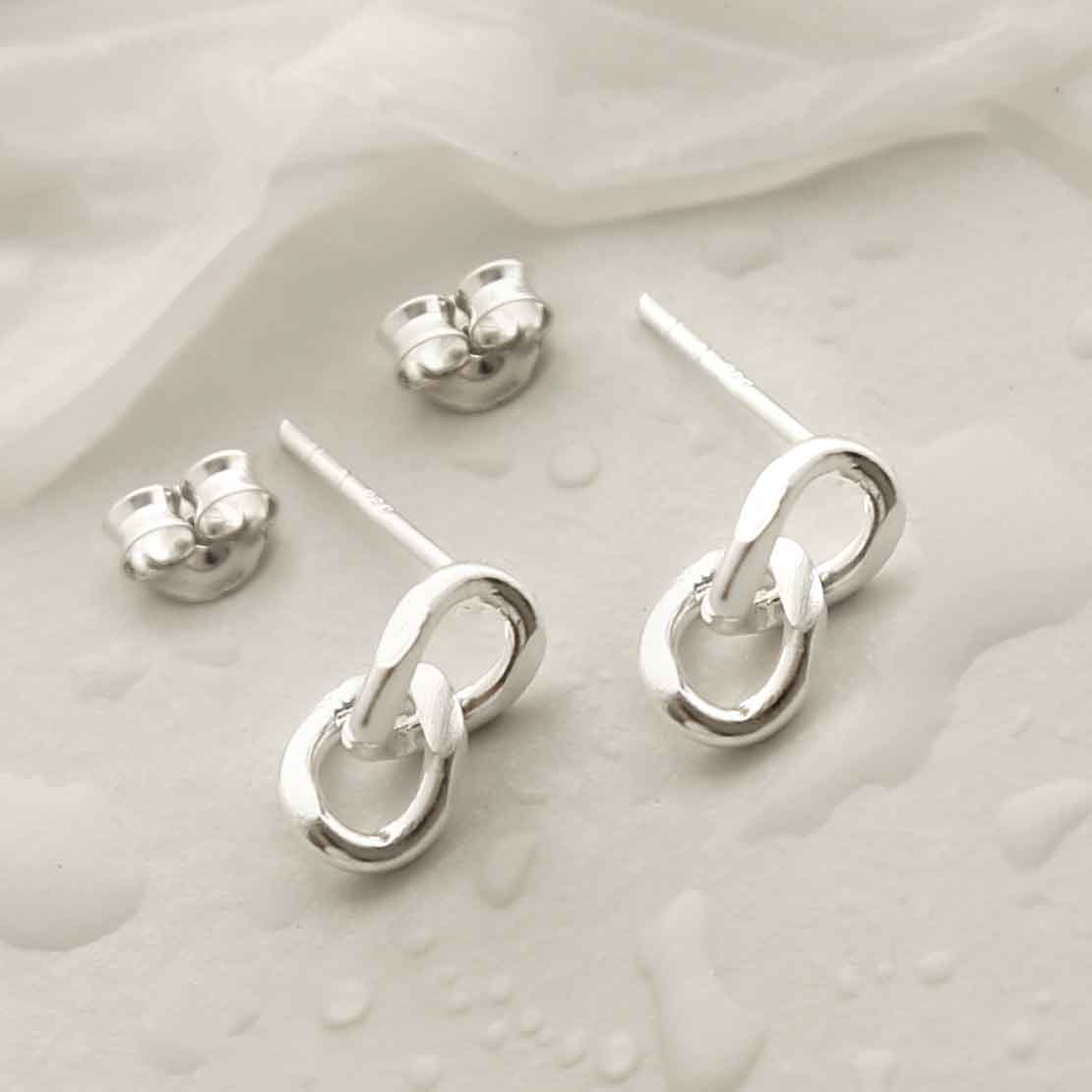 Sterling Silver Curb Chain Earrings