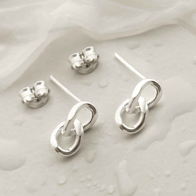 MG004S STERLING SILVER SHORT CURB CHAIN EARRINGS 2