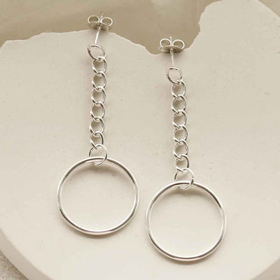 MG005 STERLING SILVER CURB CHAIN AND HOOP EARRINGS 4