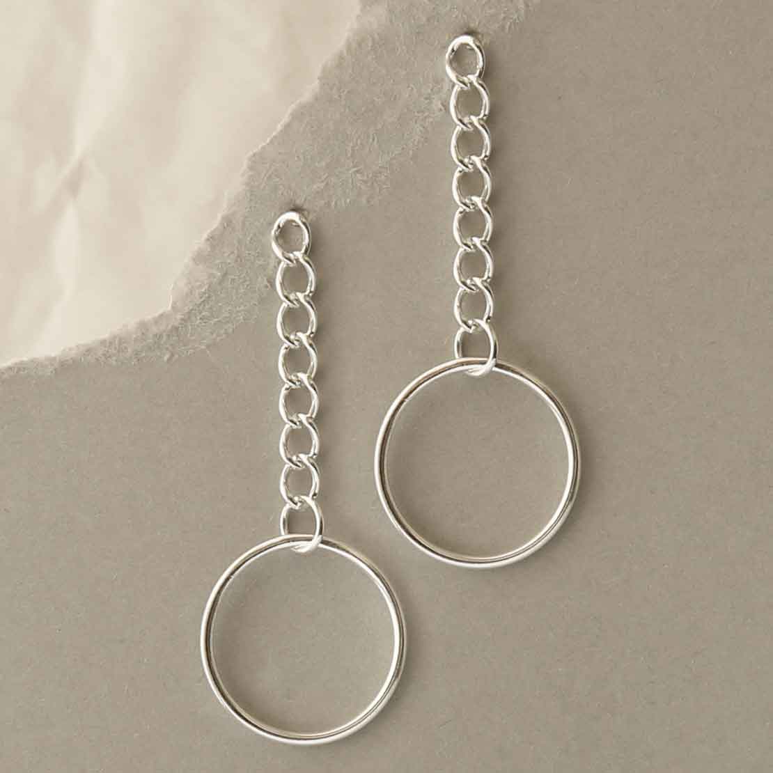 Sterling Silver Curb Chain and Hoop Earrings