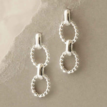 MG008 STERLING SILVER BRAIDED CHAIN LINK EARRINGS 6