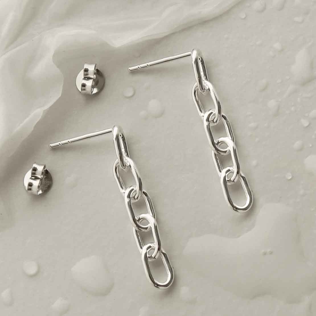 Sterling Silver Simple Chain Earrings