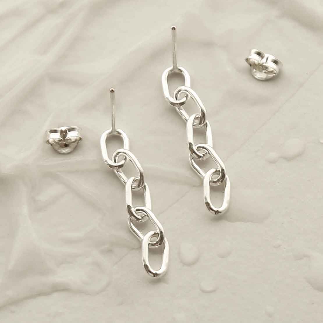 Sterling Silver Simple Chain Earrings