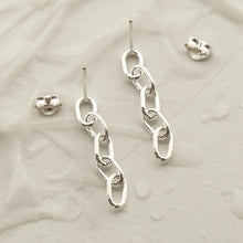 MG009L STERLING SILVER SIMPLE CHAIN EARRINGS 2