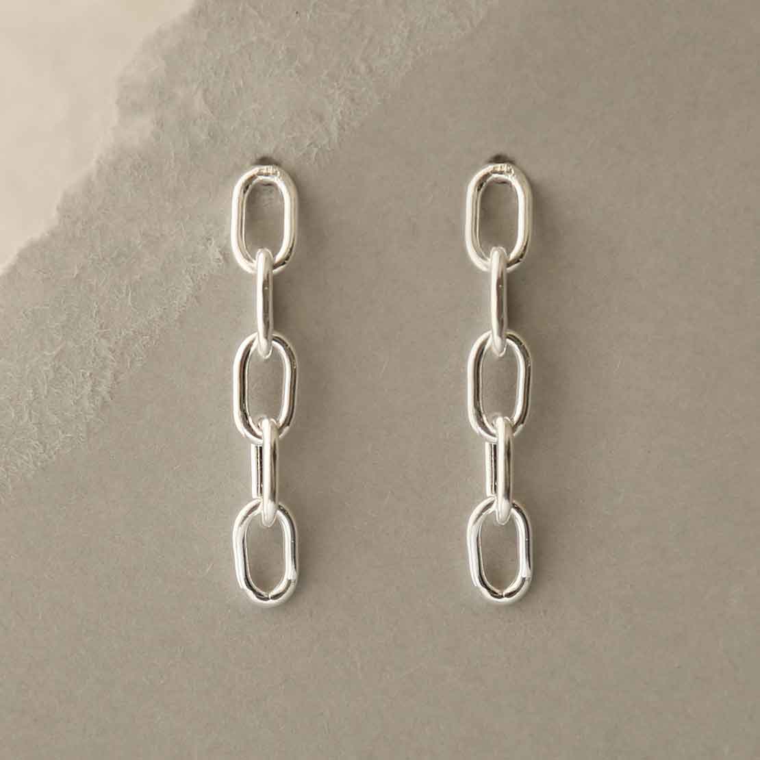 Sterling Silver Simple Chain Earrings