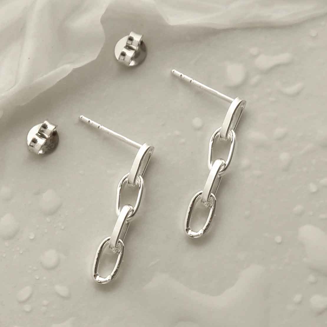 Sterling Silver Simple Chain Earrings