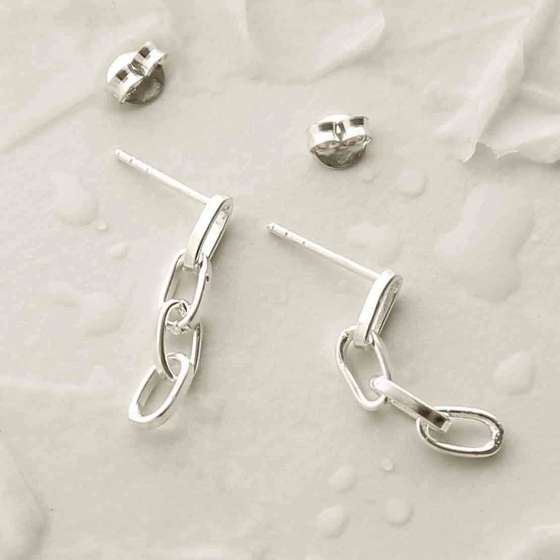 Sterling Silver Simple Chain Earrings