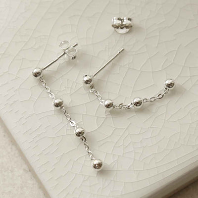 MG010 STERLING SILVER SATELLITE CHAIN EARRINGS 1