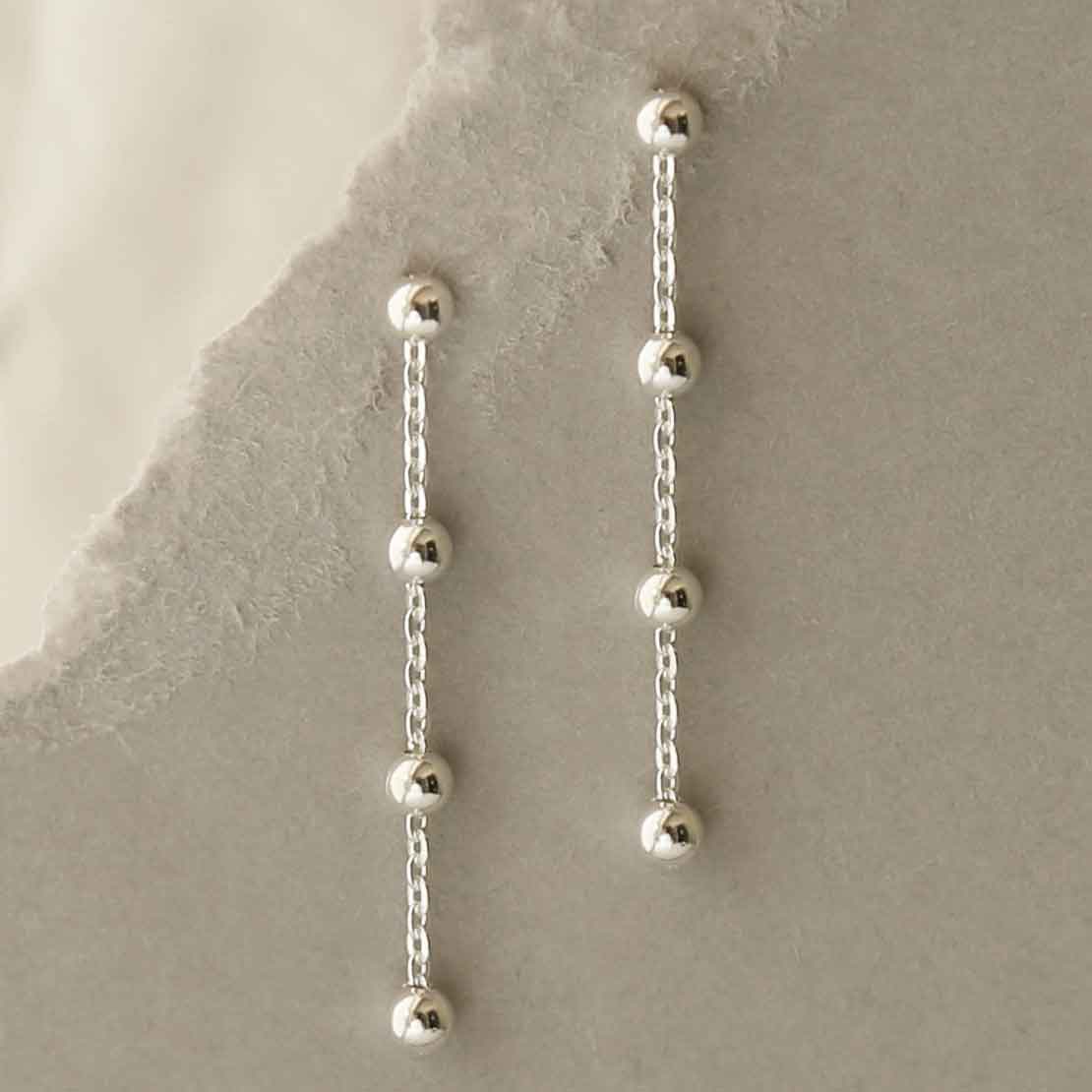 Sterling Silver Satellite Chain Earrings