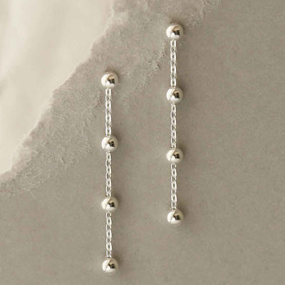 MG010 STERLING SILVER SATELLITE CHAIN EARRINGS 2
