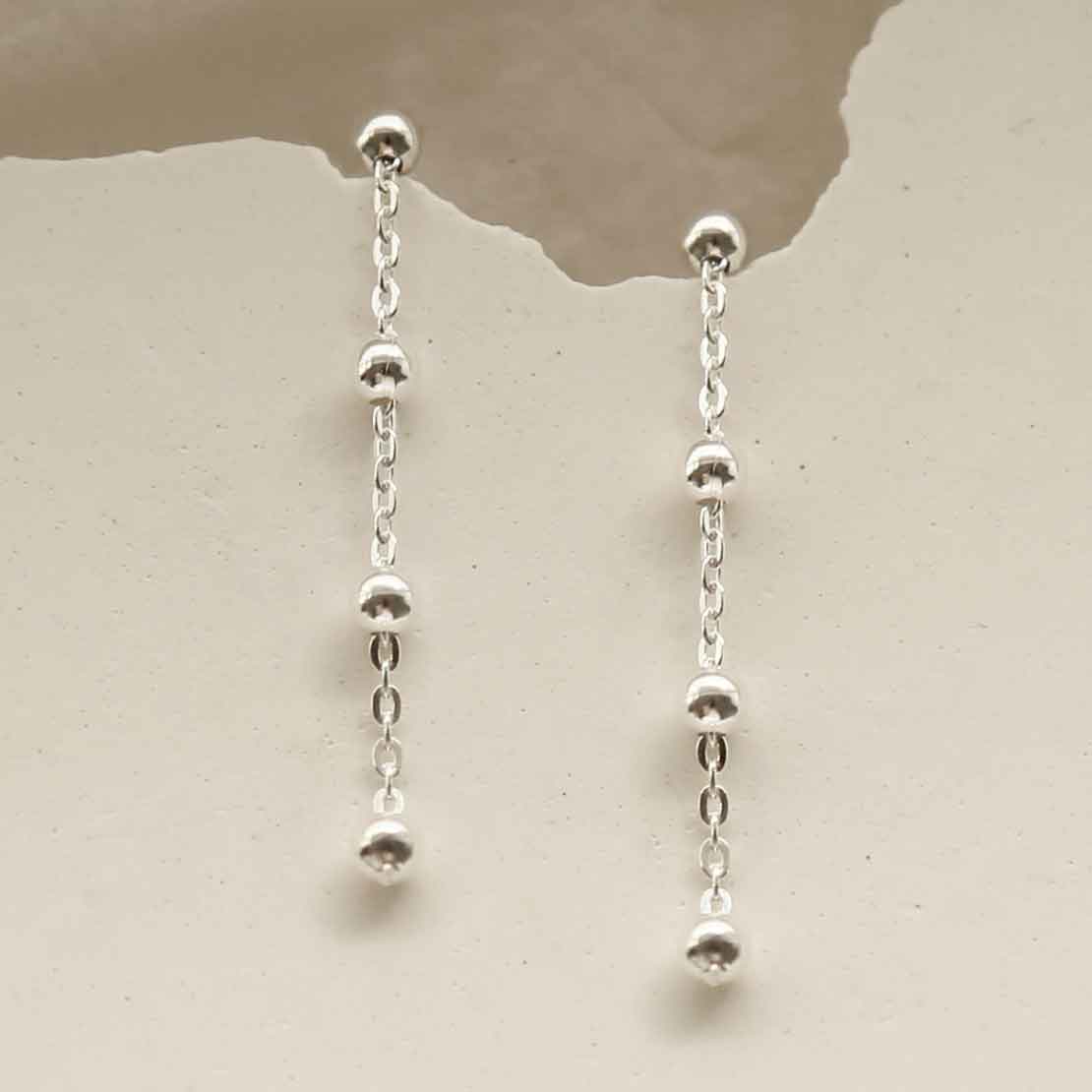 Sterling Silver Satellite Chain Earrings