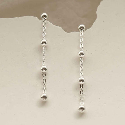 MG010 STERLING SILVER SATELLITE CHAIN EARRINGS 4