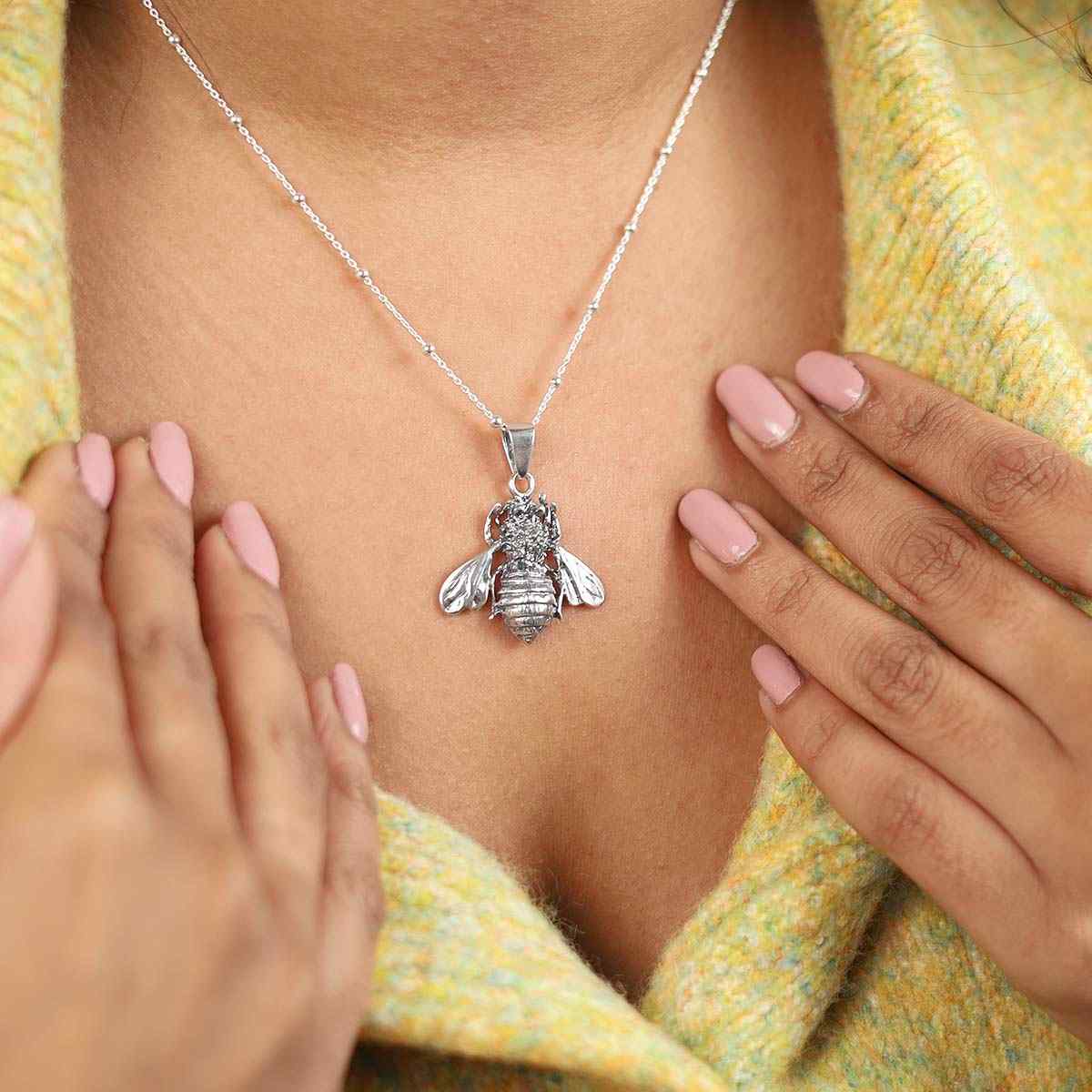 Sterling Silver Bumblebee Necklace