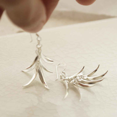 MG0015 STERLING SILVER TROPICAL DANGLY EARRINGS 3