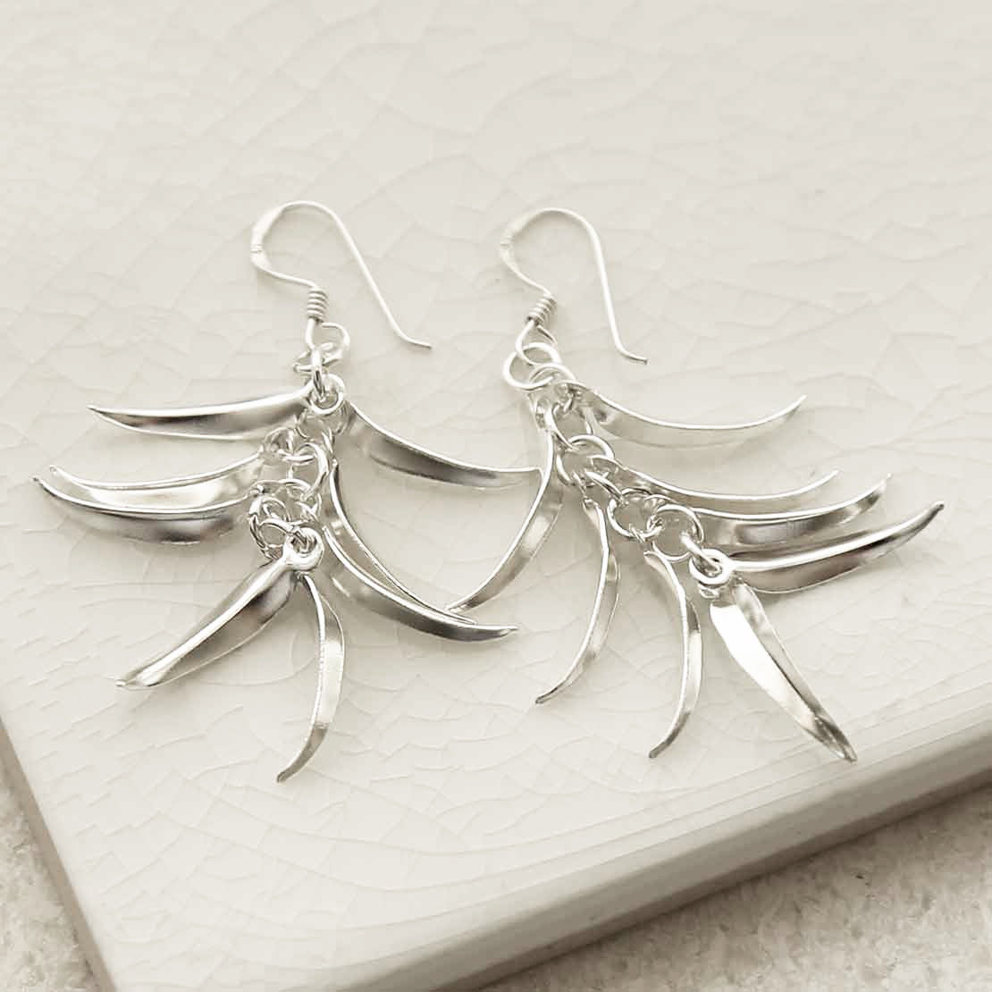 Sterling Silver Tropical Dangly Earrings
