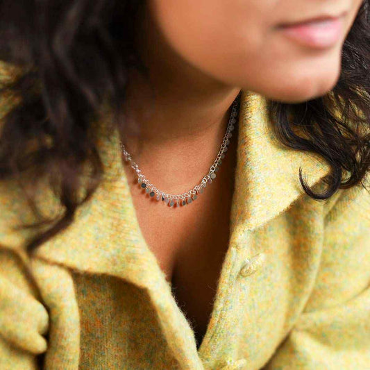 MV1335N STERLING SILVER SEQUIN NECKLACE MODEL