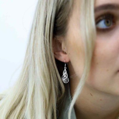 MC231 STERLING SILVER CELTIC LONG LOOPS EARRINGS MODEL
