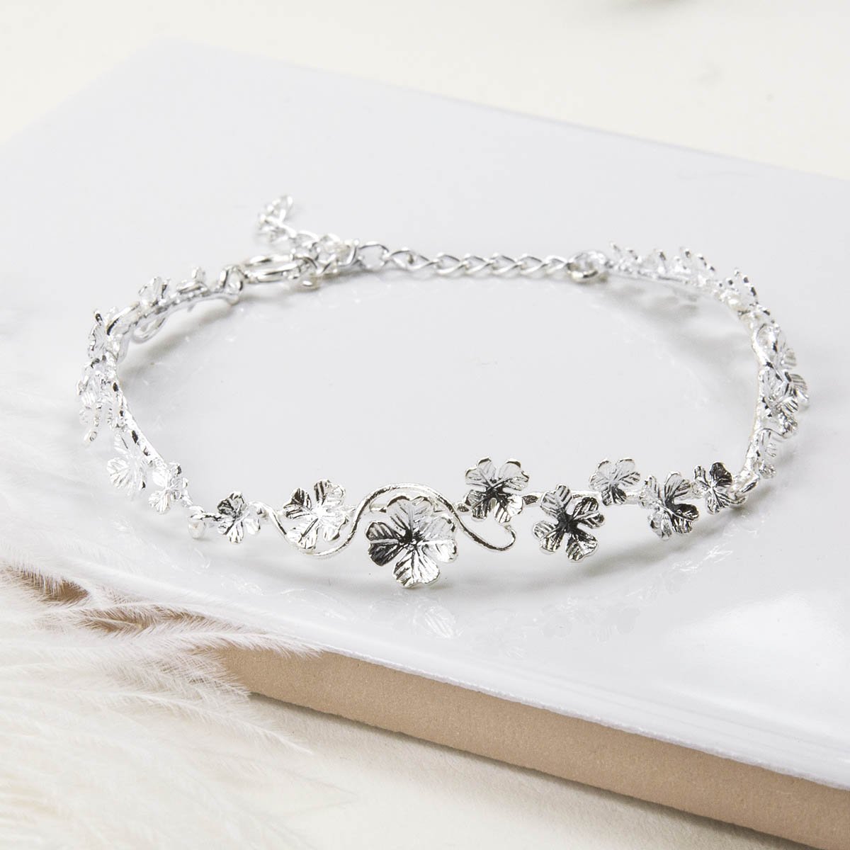 Sterling Silver Forget Me Not Bracelet