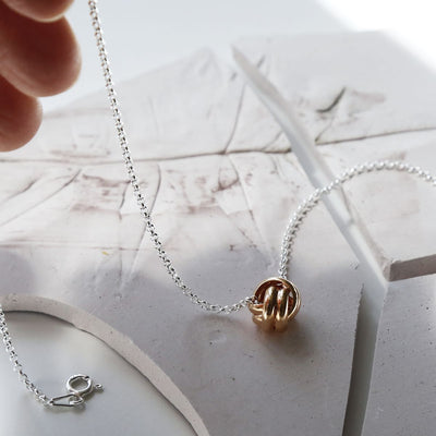 ME436RGSterlingSilverRoseGoldPlatedForeverKnotNecklace7