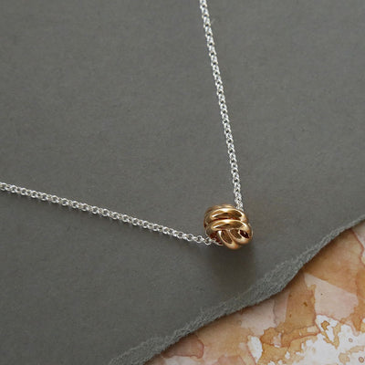 ME436RGSterlingSilverRoseGoldPlatedForeverKnotNecklace2