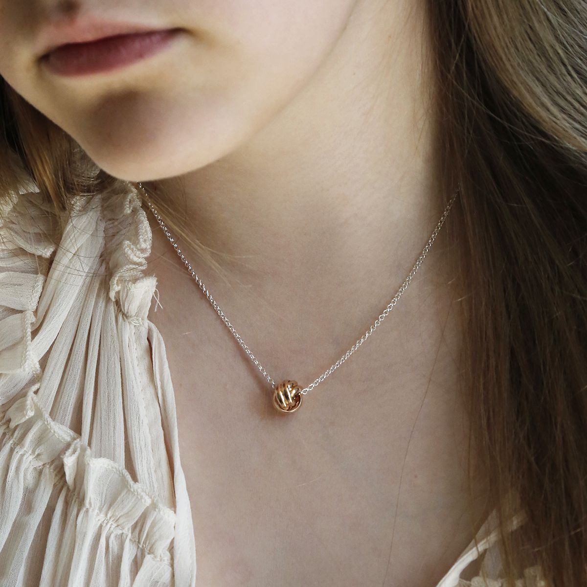 Sterling Silver Forever Knot Necklace