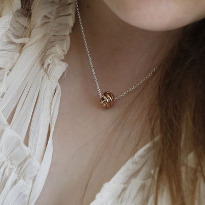ME436RGSterlingSilverRoseGoldPlatedForeverKnotNecklace4