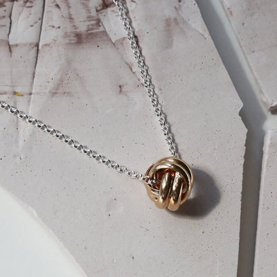 ME436RGSterlingSilverRoseGoldPlatedForeverKnotNecklace6