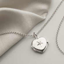 MC170 STERLING SILVER DIAMOND KISSED LOCKET NECKLACE 2