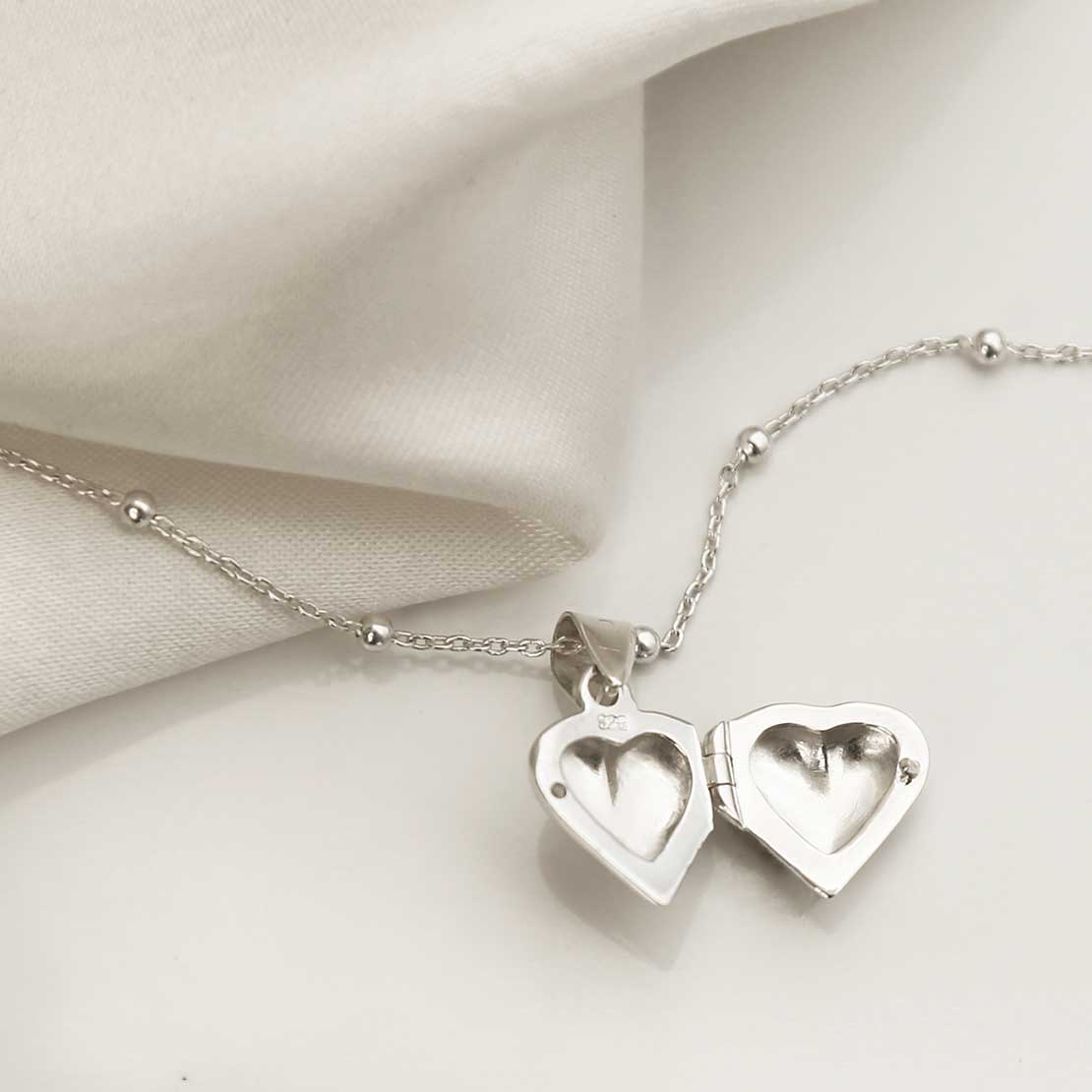 Sterling Silver Tiny Heart Locket Necklace
