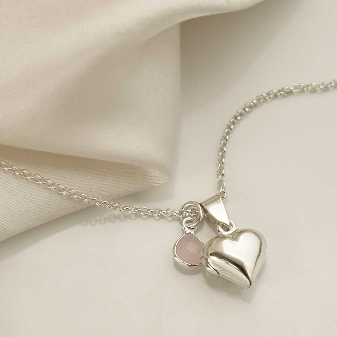 Sterling Silver Tiny Heart Locket Necklace