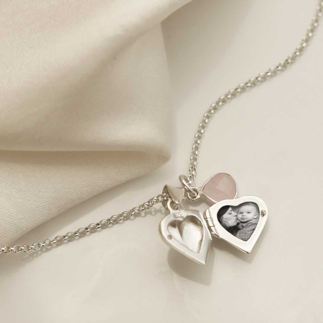 Sterling Silver Tiny Heart Locket Necklace