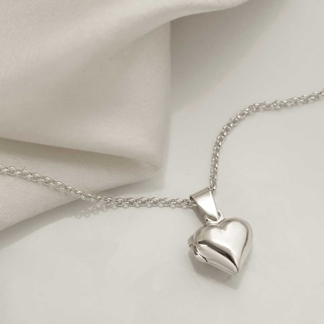 Sterling Silver Tiny Heart Locket Necklace