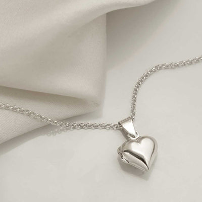 MC169 STERLING SILVER TINY HEART LOCKET NECKLACE 2