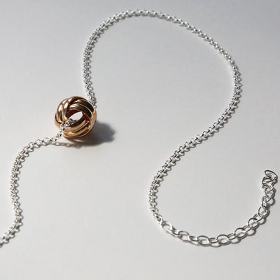 ME436RGSterlingSilverRoseGoldPlatedForeverKnotNecklace8