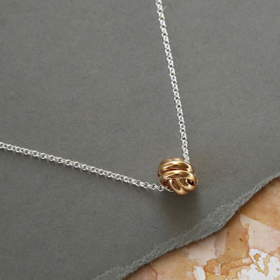 ME436RGSterlingSilverRoseGoldPlatedForeverKnotNecklace9