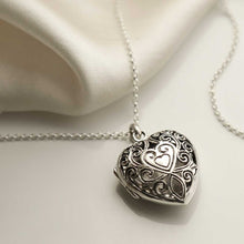 MC151 STERLING SILVER VINTAGE HEART LOCKET NECKLACE 3