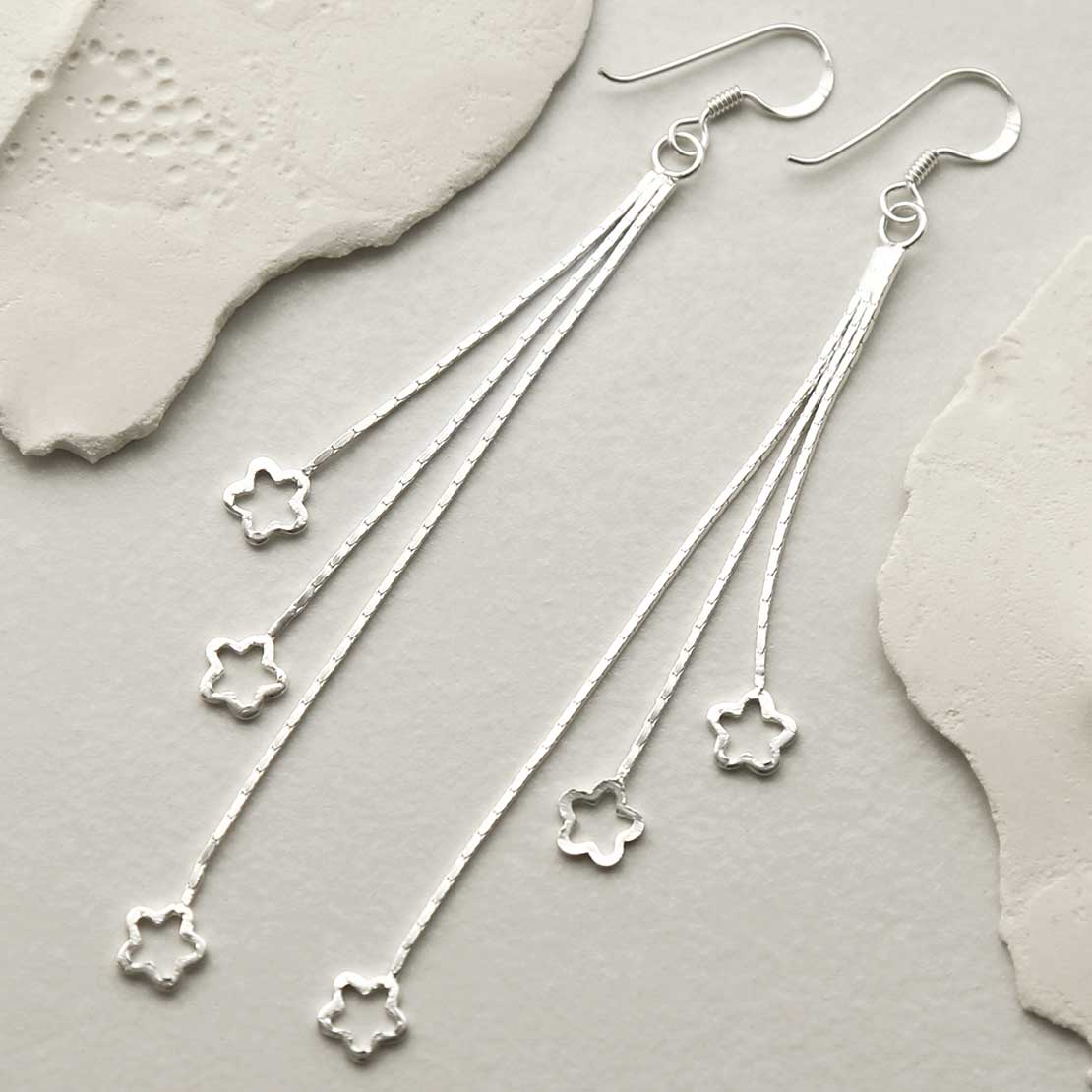 Sterling Silver Shooting Stars Earrings