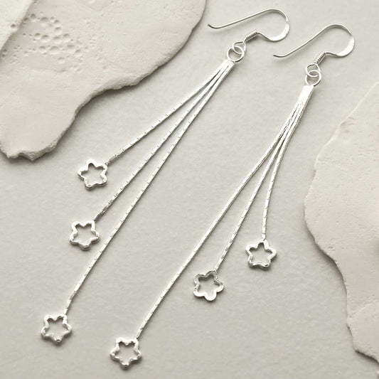MS1232S STERLING SILVER SHOOTING STARS EARRINGS 1