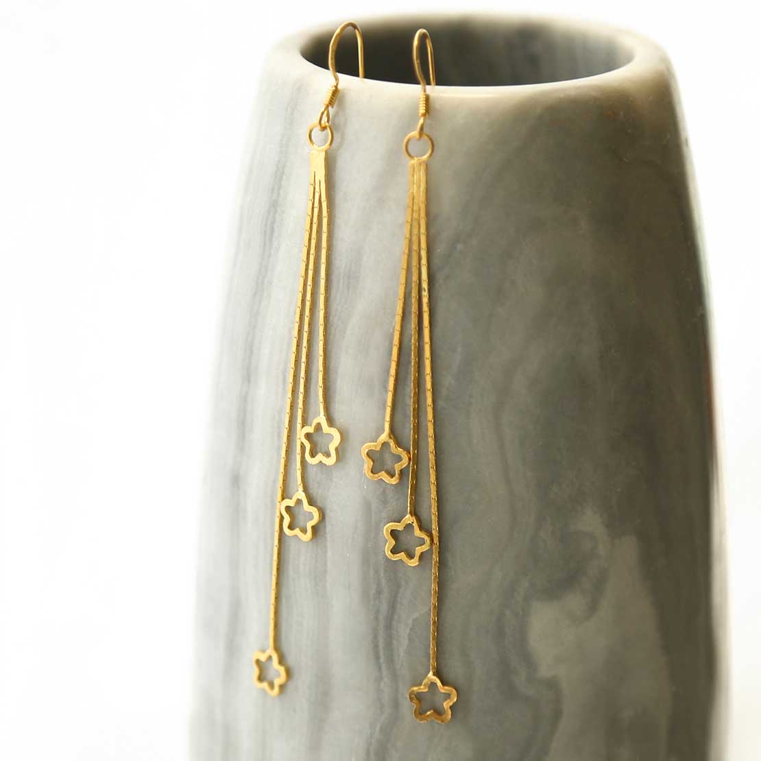 Gold Plated Silver Shooting Stars Earrings