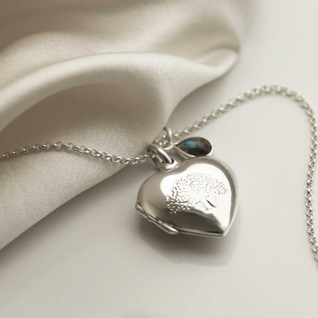 Sterling Silver Medium Tree Heart Locket