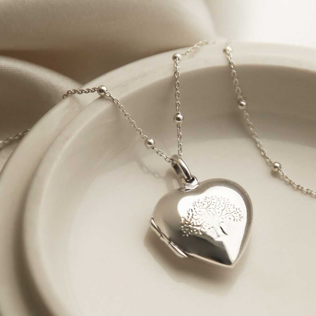 Sterling Silver Medium Tree Heart Locket
