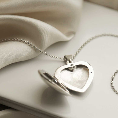 MR1101 STERLING SILVER MEDIUM TREE HEART LOCKET NECKLACE 4