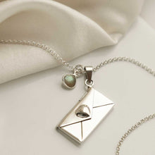 MR1102 STERLING SILVER LOVE LETTERS LOCKET NECKLACE LABRADORITE 3