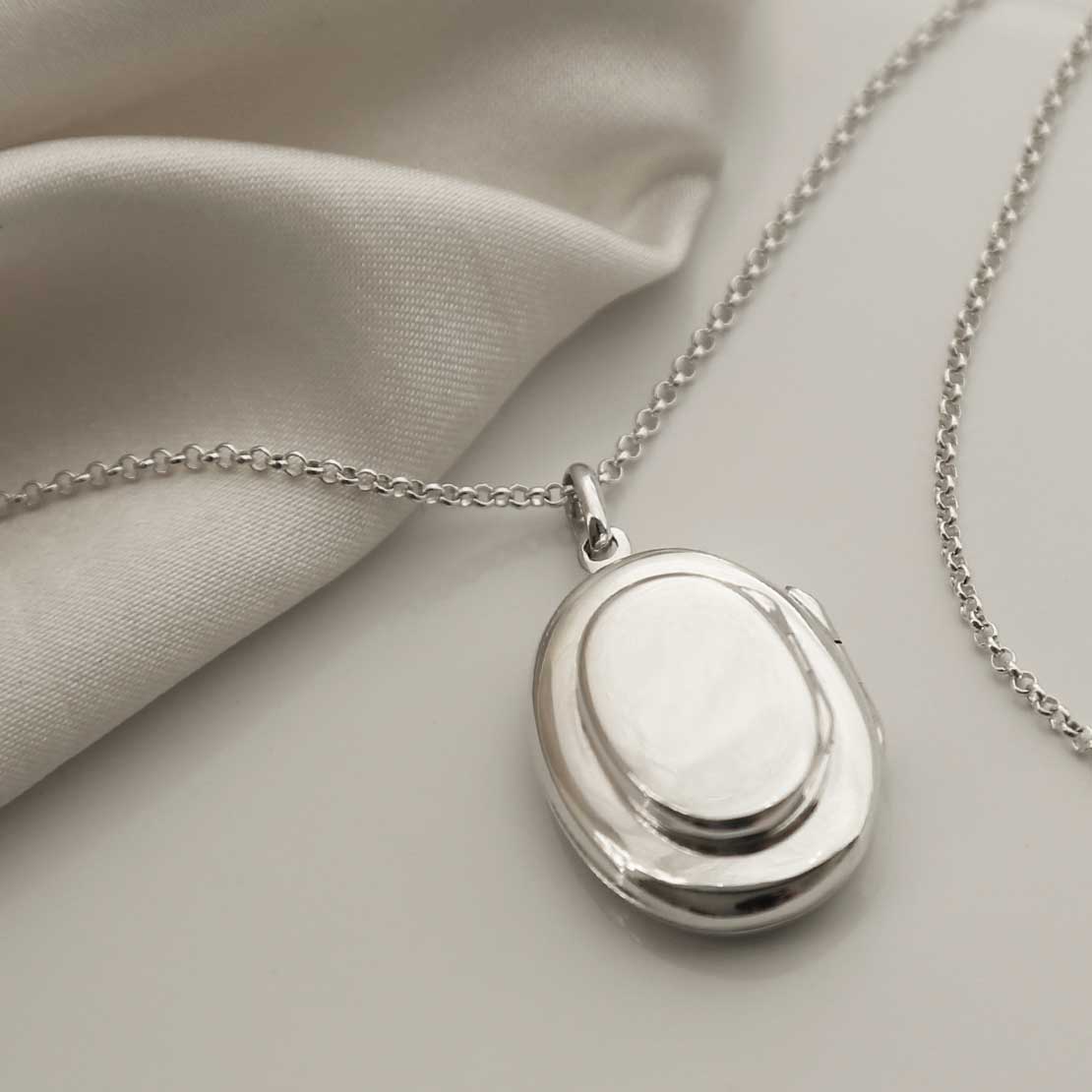 Sterling Silver Double Oval Locket