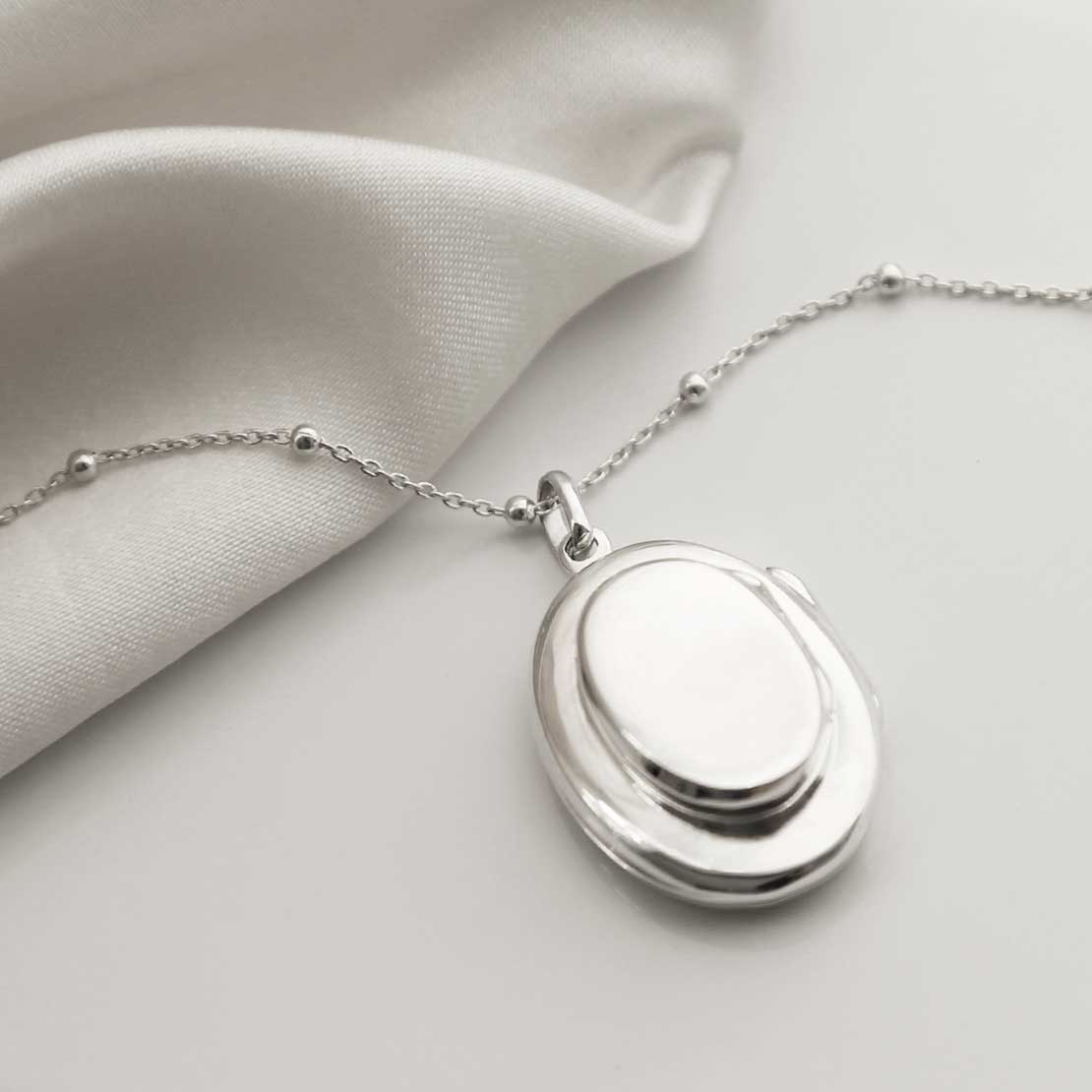 Sterling Silver Double Oval Locket