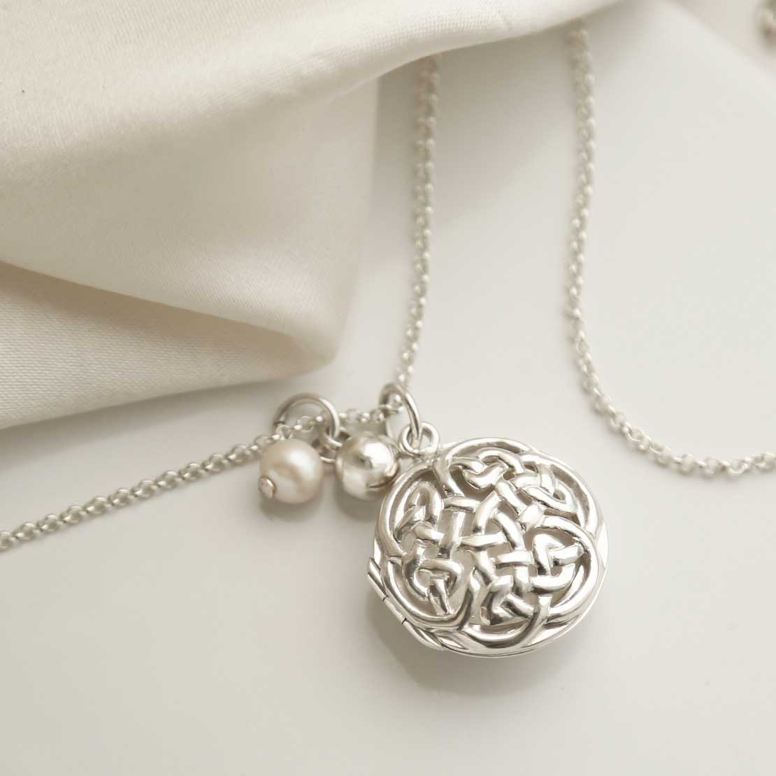 Sterling Silver Round Celtic Locket