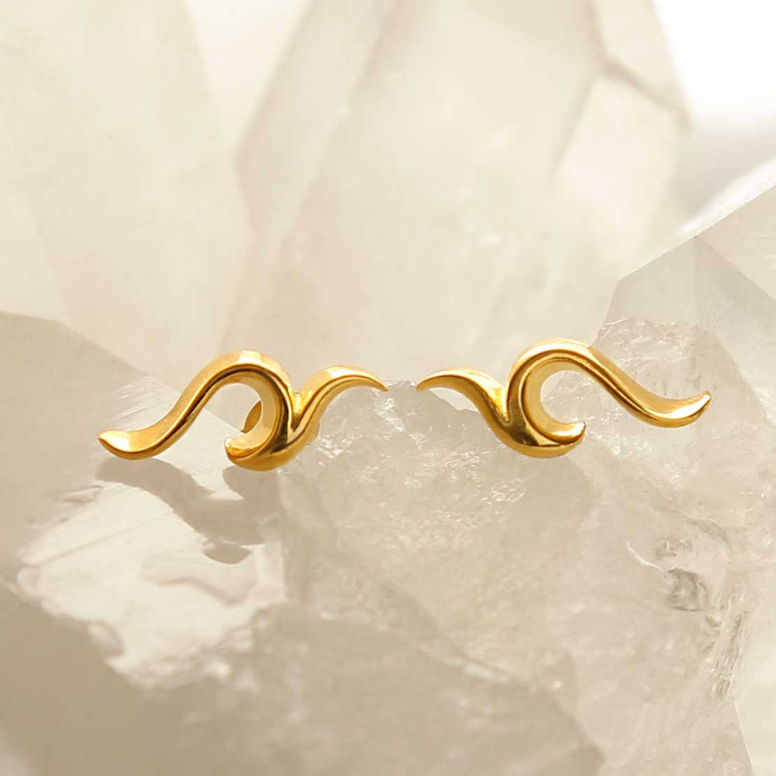 Gold Plated Silver Tribal Flame Studs